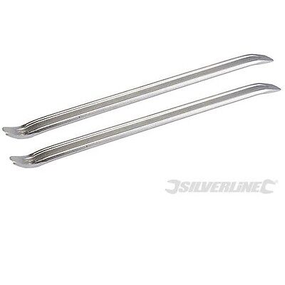 SILVERLINE TYRE LEVER REMOVER 2x16" 400MM CHANGER CAR MOTORBIKE 793824