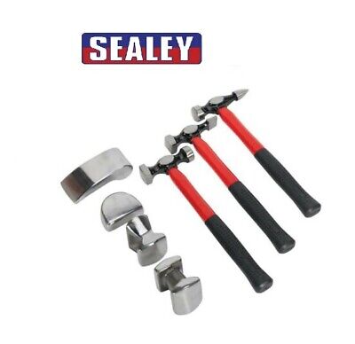 SEALEY PANEL BEATING HAMMERS 7PC FIBRE CAR AUTO BODY DENT REPAIR TOOL KIT  CB707