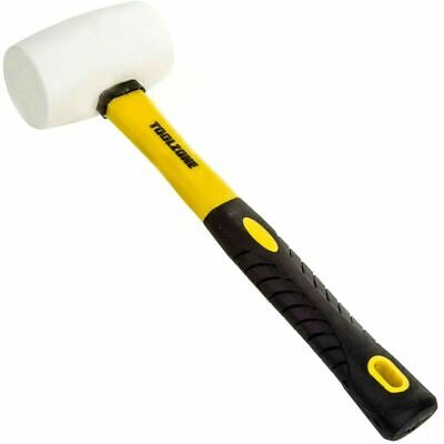 Rubber Mallet 16oz White No Mark Hammer Fibreglass Shaft Camping Paving HM110