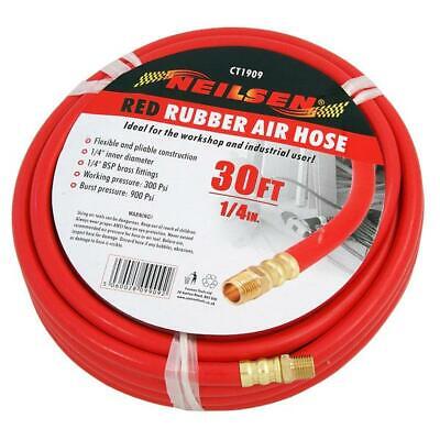 Air Hose Line 10M 30ft 1/4" Rubber Hose Air Compressor Tools BSP Brass CT1909