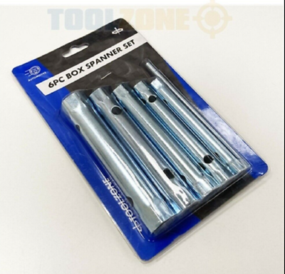 HEAVY DUTY 6pc PIECE TUBULAR BOX SPANNER WRENCH SOCKET SET 10mm-19mm NEW