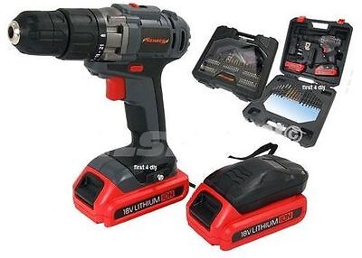 18V LITHIUM LI-ION CORDLESS DRILL DRIVER SCREWDRIVER 2 BATTERIES & CASE CT3822