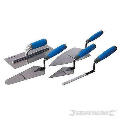 SILVERLINE TROWEL SET SOFT GRIP 5PC  HAND BRICK PLASTERING BUILDER 395016