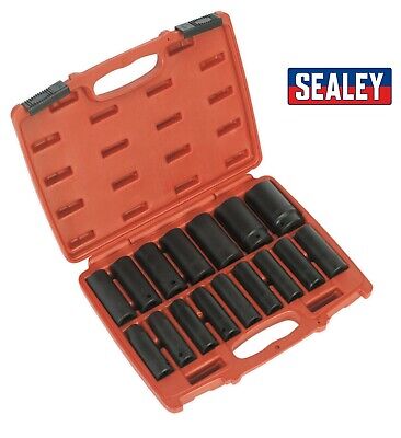 Sealey Impact Socket Set 16pc 1/2" Square Drive Impact Metric 10-32mm AK5816M