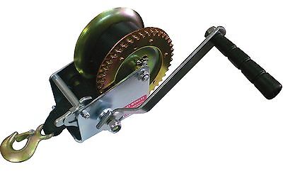 2000LB 8M 1T MANUAL BOAT MARINE TRAILER HAND POWERED WINCH WEBBING STRAP & HOOK