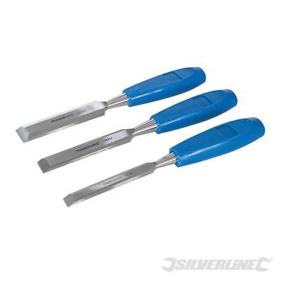 Silverline Wood Chisel 3pc Chisels Wood Working Set Lifetime Warranty 549666