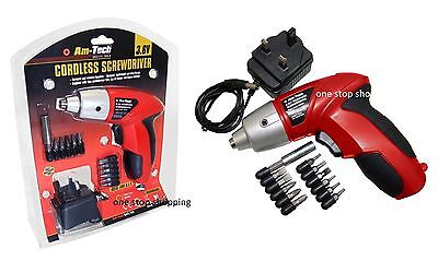 CORDLESS SCREWDRIVER DRILL 3.6V ELECTRIC RECHARGEABLE BATTERY SET BITS V2565