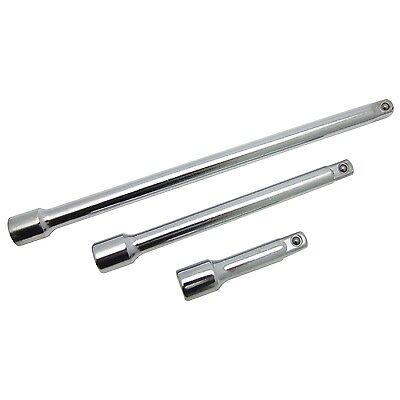 EXTENSION BAR SOCKET SET 3PC 1/2" DRIVE SIZES: 3" 6" 9" 3 YEAR WARRANTY I3900