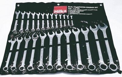 Hilka Spanner Set 25pc Chrome Combination Wrench 6-32mm Metric 16212502