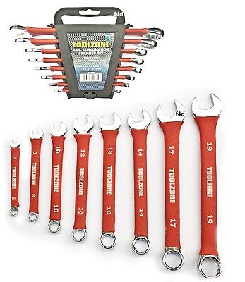 8pc Spanner Set Wrench Soft grip Chrome Vanadium Combination Heavy duty SP127