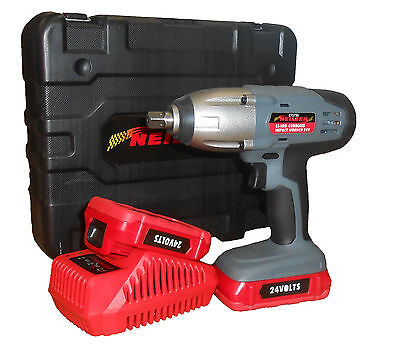 IMPACT WRENCH 24V LITHIUM 1/2" CORDLESS  RATCHET + 2 BATTERIES IN CASE CT3730