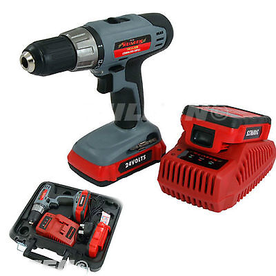 HEAVY DUTY 24V LITHIUM LI-ION CORDLESS DRILL DRIVER & 2 BATTERIES CT3754 IN CASE