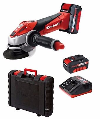 EINHELL 18V LI-ION 4.5" 115mm CORDLESS ANGLE GRINDER & BAT & CHARGER TEAG18LIK