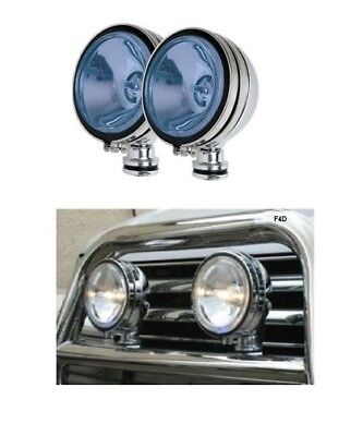 SPOT LIGHT 2x 4" CHROME BLUE ANGEL EYE HALOGEN FOG CAR SPOT LIGHTS 4x4