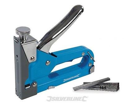 SILVERLINE 3 IN 1 UPHOLSTERY STAPLE & NAIL GUN TACKER 300 STAPLES 101332