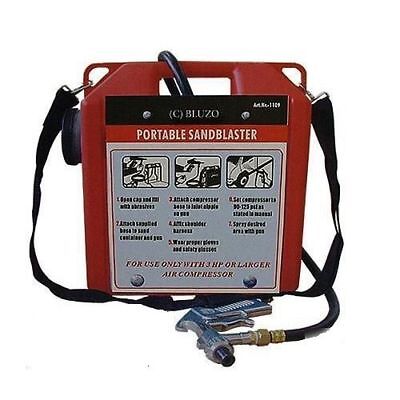 PORTABLE AIR SANDBLASTER 30LB SHOT GRIT SANDBLASTING GUN HOSE HEAVY DUTY CT1109