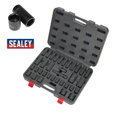 Sealey Socket Set 34pc 1/2" Square Drive Impact Wrench Metric 10-32mm AK5634M