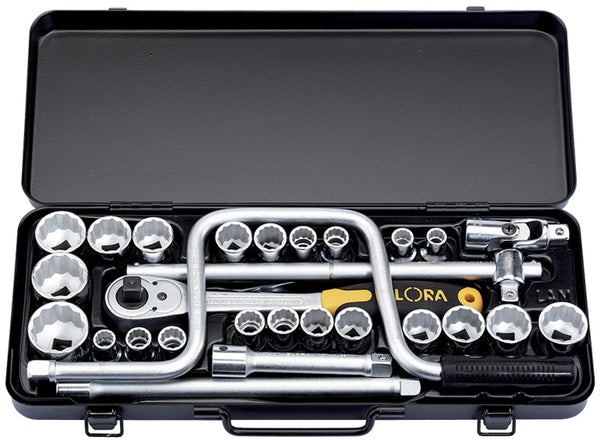 28 Piece 1/2" Square Drive Elora Metric and Imperial Socket Set