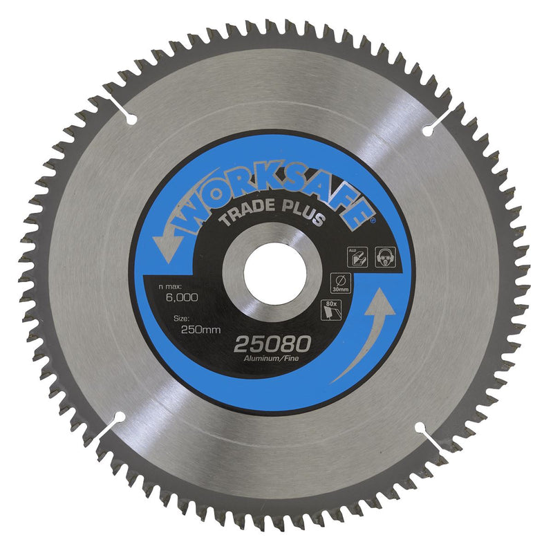 Sealey Worksafe&reg; Aluminium Cutting TCT Saw Blade 250 x 30mm 80tpu 25080/Ali