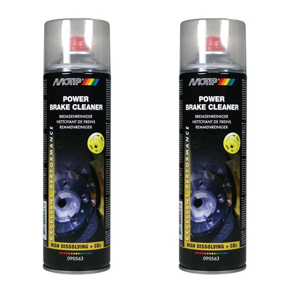 2x Brake Cleaner Spray Motip Degreaser Aerosol Cleans Oil Deposits Fast 500ml