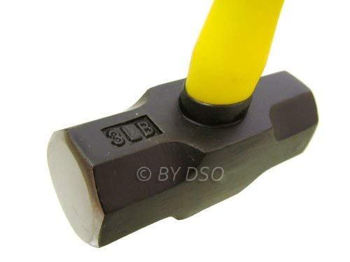 Professional 3Lb Mini Fibreglass Sledge Hammer with Cushioned Grip HM085