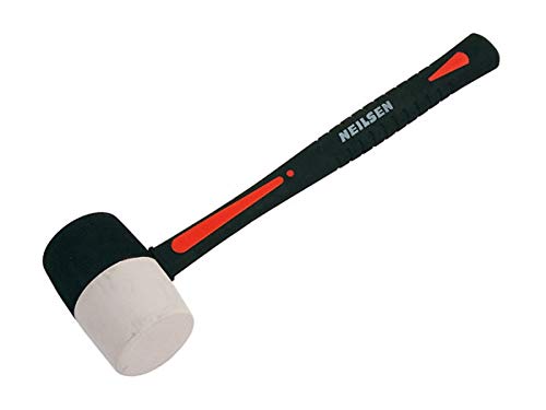 Rubber Mallet 16oz With White & Black Face Professional Mallets DIY Tools CT3553