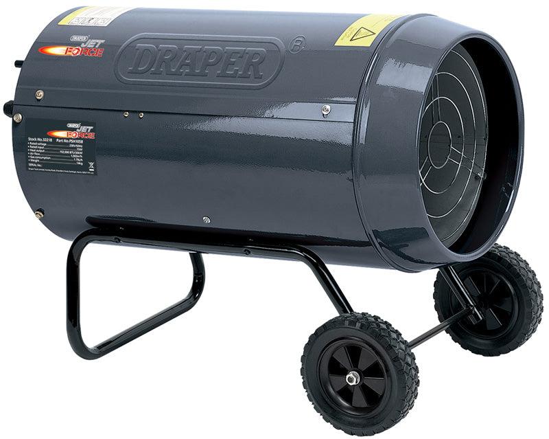 Draper 32218 Jet Force, Propane Space Heater with Wheels (102,000 BTU/30kW)