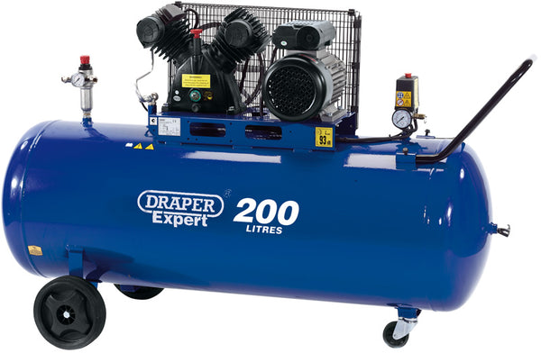 Draper 200L V-Twin Belt-Driven Air Compressor (2.2kW) 34383