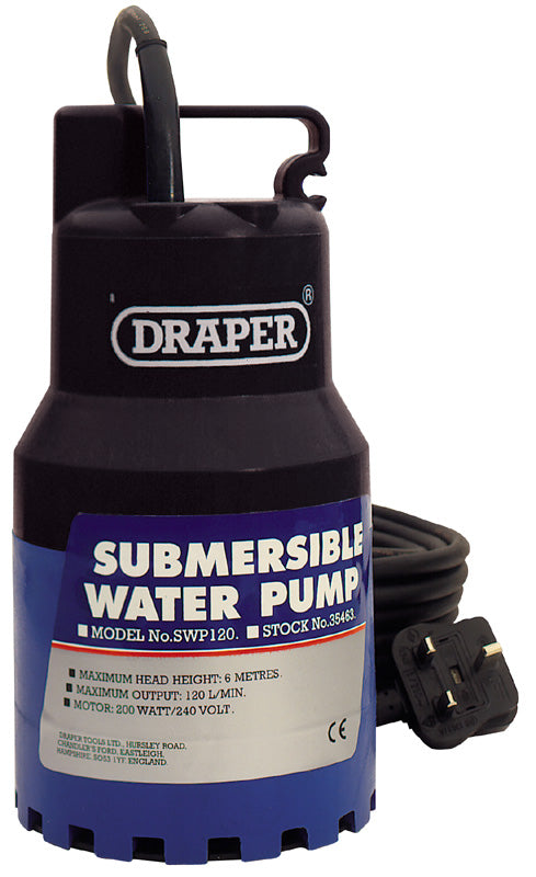 Draper 120L/Min Submersible Water Pump (200W) 35463