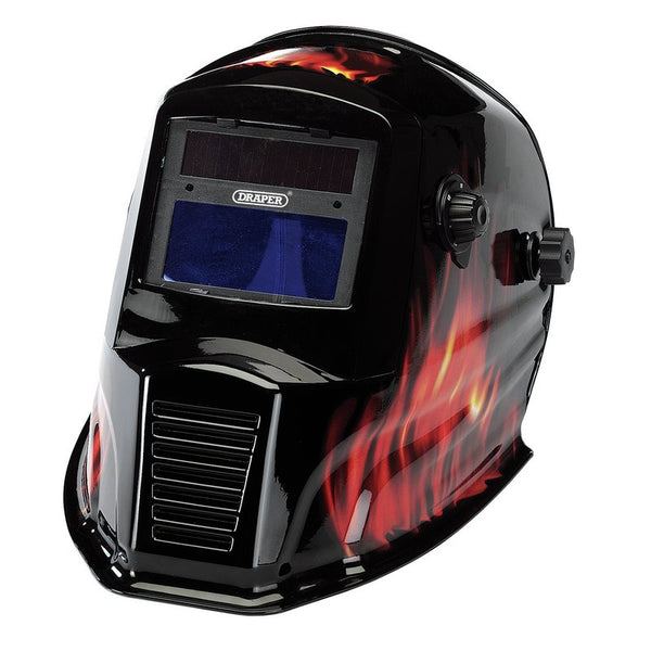 Draper Solar Powered Auto-Varioshade Welding and Grinding Helmet-Flame 38392