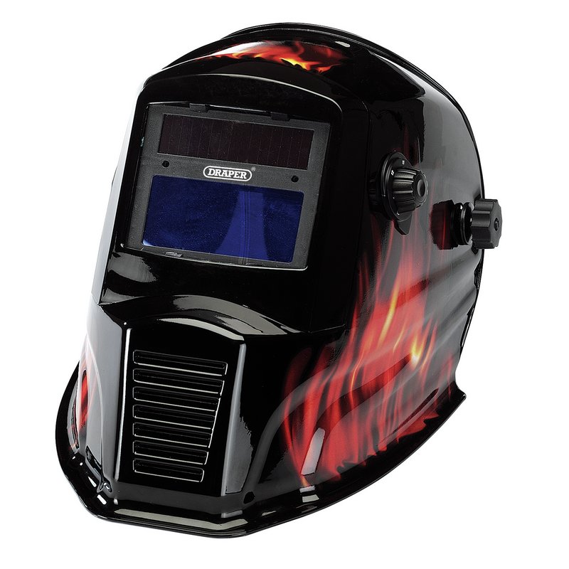 Draper Solar Powered Auto-Varioshade Welding and Grinding Helmet-Flame 38392