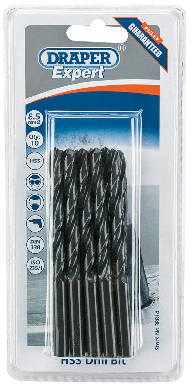 Draper HSS Drill Bit, 8.5mm (Pack of 10) 38814