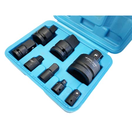 Toolzone Impact Adaptors 8Pc Set Garage Phosphate Workshop DIY Automotive