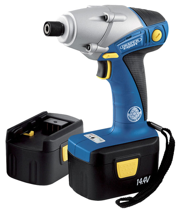 Expert 14.4V 1/4" Hexagon Cordless Impact Driver with Two Ni-Cd Batteries