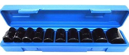 Toolzone 10Pc 1/2" Shallow Impact Sockets In Plastic Case