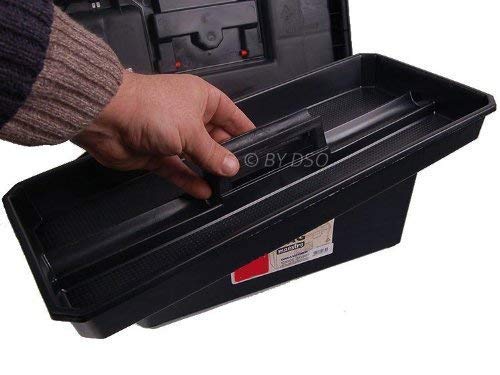 19 inch Black Heavy Duty Strong Plastic Maestro Toolbox with Handle TB095