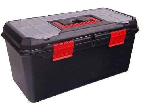 19 inch Black Heavy Duty Strong Plastic Maestro Toolbox with Handle TB095