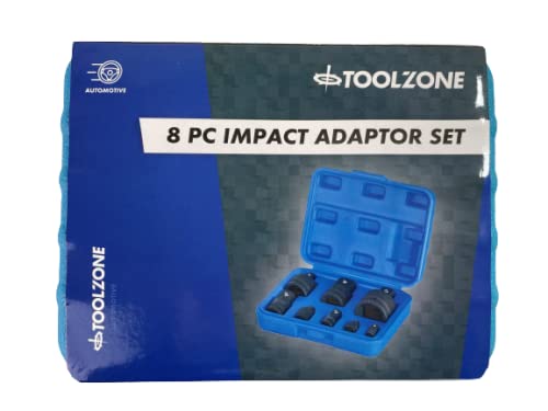 Toolzone Impact Adaptors 8Pc Set Garage Phosphate Workshop DIY Automotive