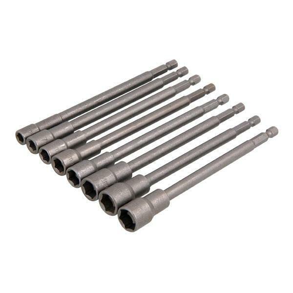 Neilsen, Magnetic Nut Driver Bit Set 8pc Extra Long 150mm 6-13mm (Genuine Neilsen CT4497)