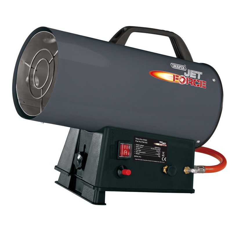 Draper Jet Force Propane Space Heater, 34,000 BTU/10 kW 47063