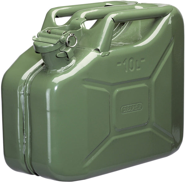 Draper 49952 10L Green Steel Fuel Can