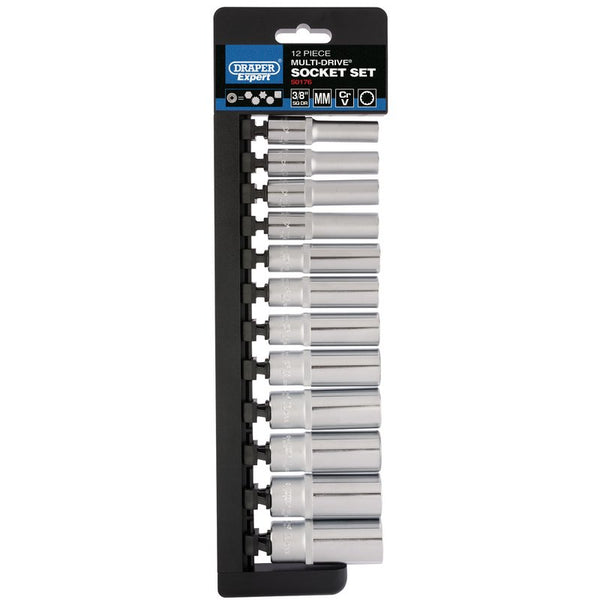 Draper Multi-Drive&#174; Deep Socket Set, 3/8" Sq. Dr. (12 Piece) 50176