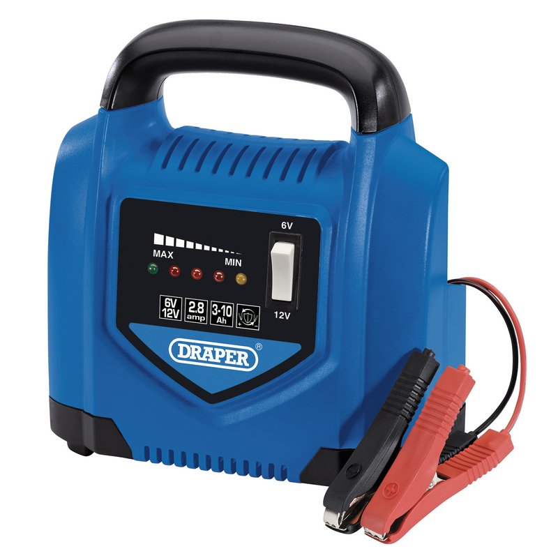 Draper 6V/12V Battery Charger, 2.8A 53047