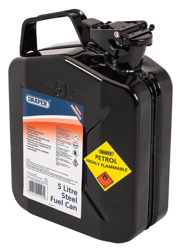 Draper 5L Steel Fuel Can (Black) 54447