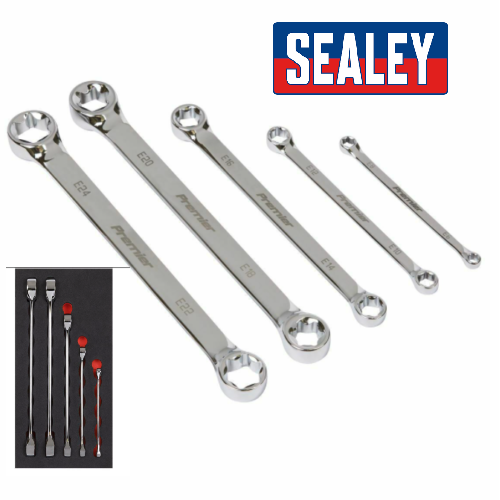 SEALEY SPANNER SET 5PC E6-E24 TRX STAR TORX RING DOUBLE END RING WRENCH AK5481