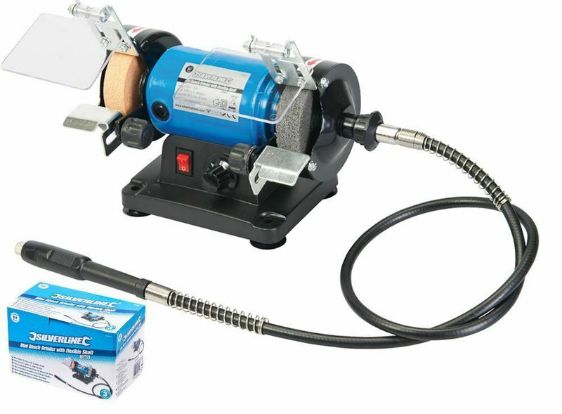 Silverline Bench Grinder 3" 75mm 120w Multi Sander Polisher Machine 268953