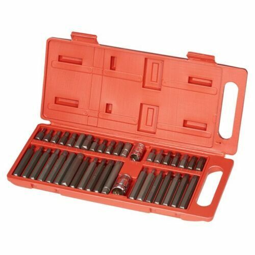 40Pc I8320 Torx Star Spline Hex Socket Power Bit Set 3/8” & 1/2” Drive In Case