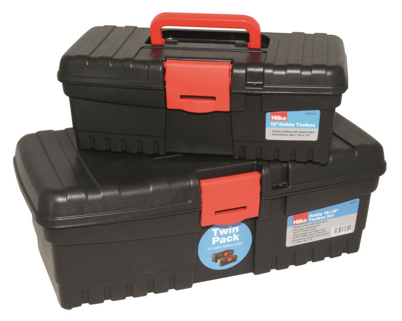 HILKA TOOL BOX 16" & 12" TWIN PACK CHEST BAG STORAGE TOTE CASE HB1612