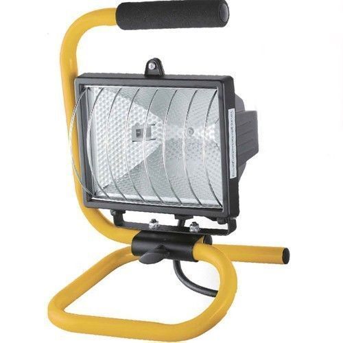 WORK LIGHT SITE SPOT FLOOD LIGHT PORTABLE 500W INDOOR OUTDOOR FLOODLIGHT & BULB