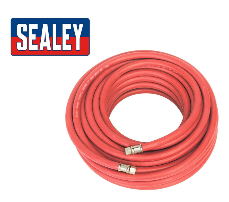 Sealey Air Hose Line 5m x 8mm 16ft Rubber Hose Compressor Tools 1/4" BSP AHC5